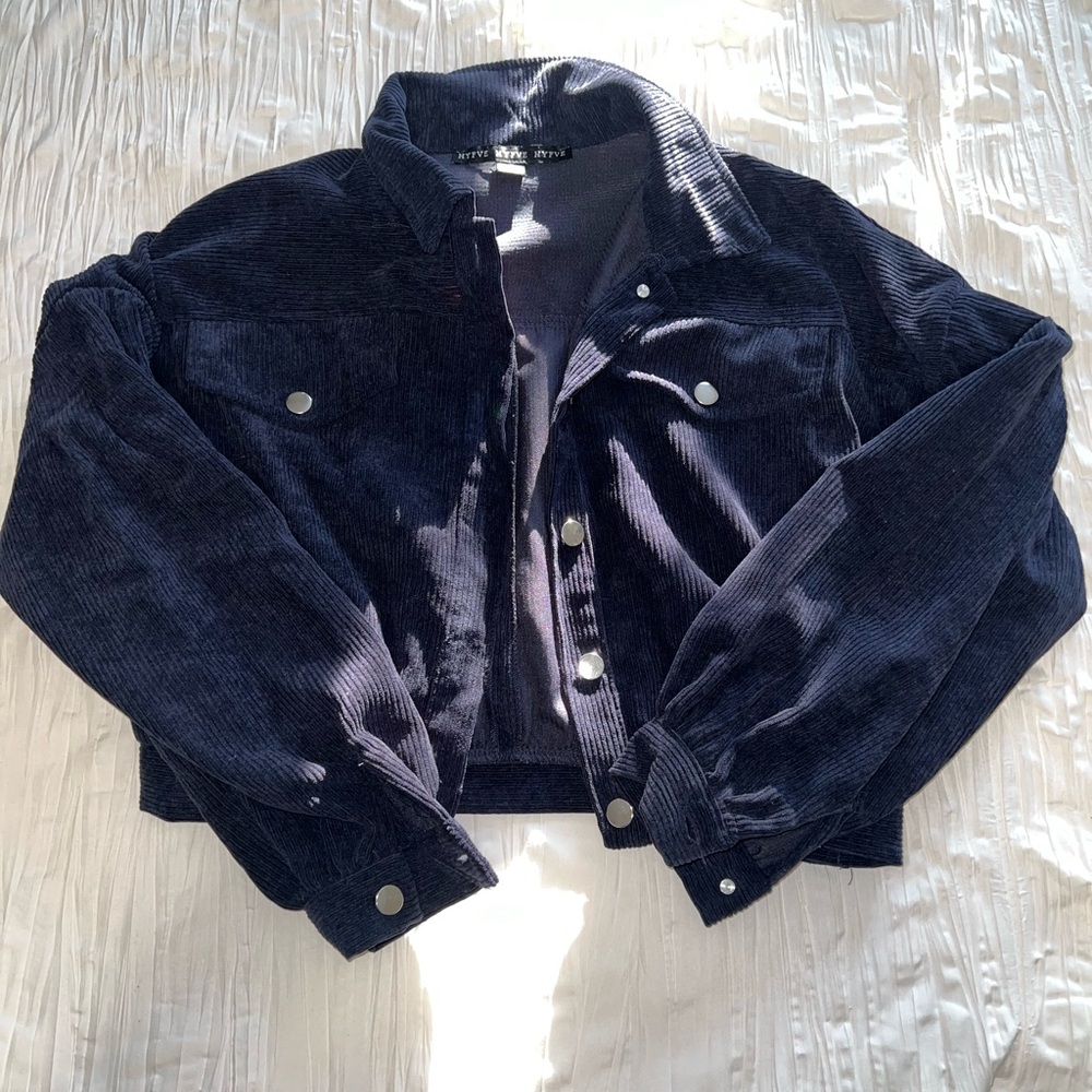 HYFVE Corduroy Jacket in Deep Navy Velvet - Picture 1 of 4